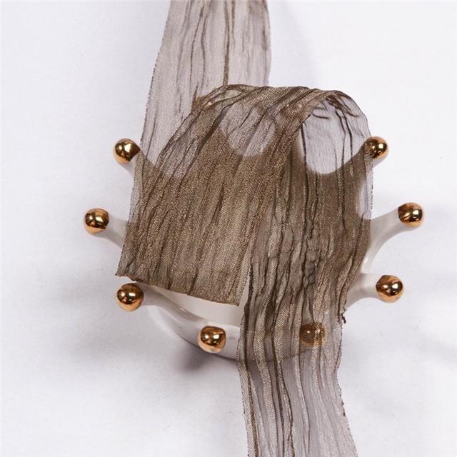 snow yarn wrinkles ribbon coffee,38mm(1-1/2