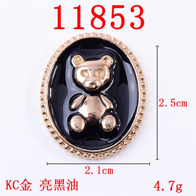 alloy bear flower girl drip oil alloy accessories black bear