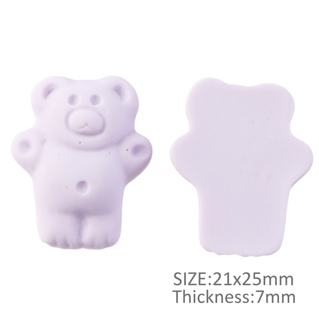resin plain bear 3d resin accessories purple,20*25mm(0.8*1