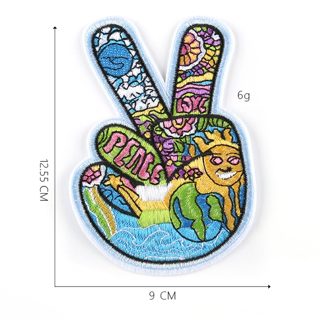 back with glue patch hand embroidery patch（back with glue) 10#,12.55*9cm(4.9*3.5