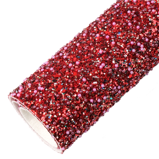 synthetic leather chunky glitter beads big small sequins mixed faux leather 20*33cm(7.9*13