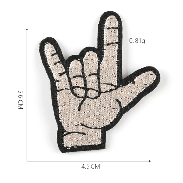 back with glue patch hand embroidery patch（back with glue) 6#,56*45mm(2.2*1.8