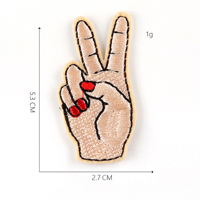 back with glue patch hand embroidery patch（back with glue) 4#,53*27mm(2.1*1.1