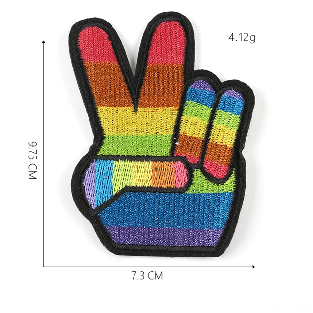 back with glue patch hand embroidery patch（back with glue) 2#,97.5*73mm(3.8*2.9