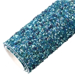 chunky glitter beads big small sequins mixed faux leather, 50*140cm continuously,13#,blue