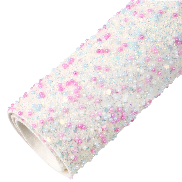 synthetic leather chunky glitter beads big small sequins mixed faux leather 20*33cm(7.9*13