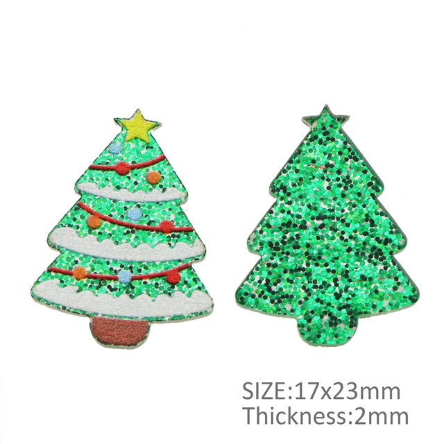acrylic christmas series glitter acrylic slice（without ear sdud needles） christmas tree,17*23mm(0.7*0.9
