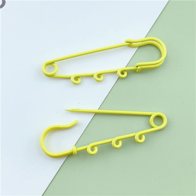iron color environmental protection paint belt ring safety pin yellow,5cm(2