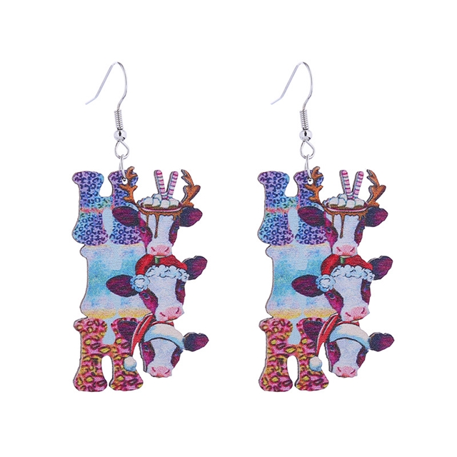 wooden christmas series wooden earrings