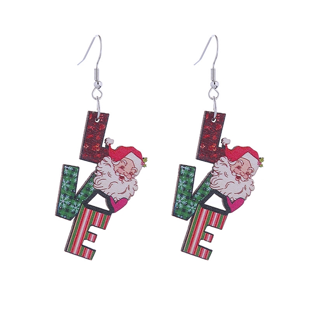 wooden christmas series wooden earrings