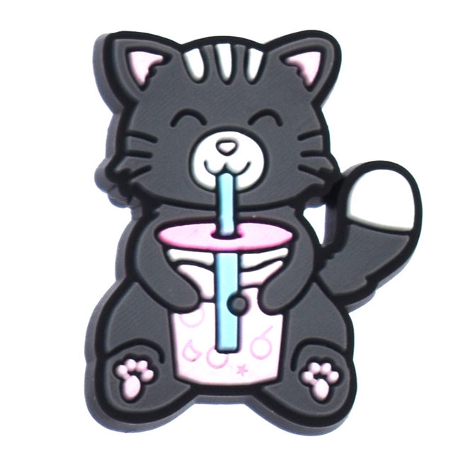 pvc cute animals series pvc soft rubber straw buckle