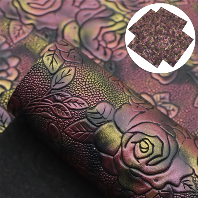 synthetic leather bump texture flower faux leather 20*33cm(7.9*13