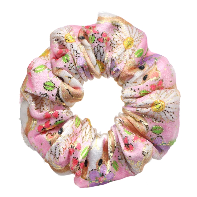 fabric self printed gold foil velvet hair bands
