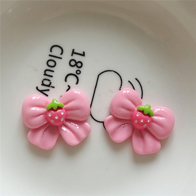 resin glossy pink series cartoon 3d resin accessories bowknot