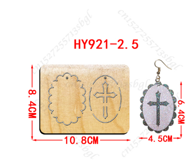 wooden oval cross diy wooden die cutting leather mold