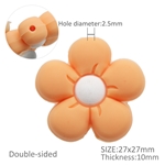 food grade silica cartoon flower bead accessories (with hole), orange pink