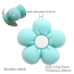 food grade silica cartoon flower bead accessories (with hole), mint green