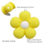 food grade silica cartoon flower bead accessories (with hole), yellow 