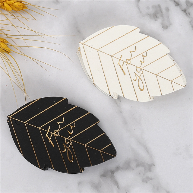 paper black and white gold hot stamping thank you tag（100 pcs/pack）