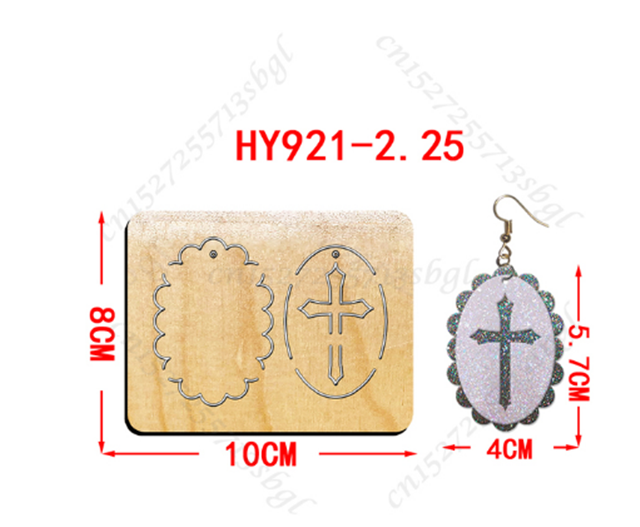 wooden oval cross diy wooden die cutting leather mold