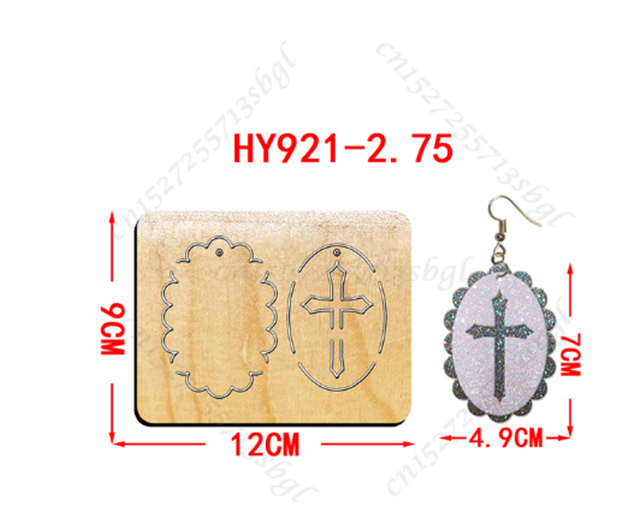 wooden oval cross diy wooden die cutting leather mold