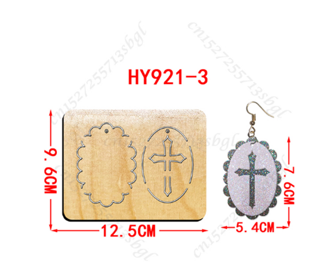 wooden oval cross diy wooden die cutting leather mold