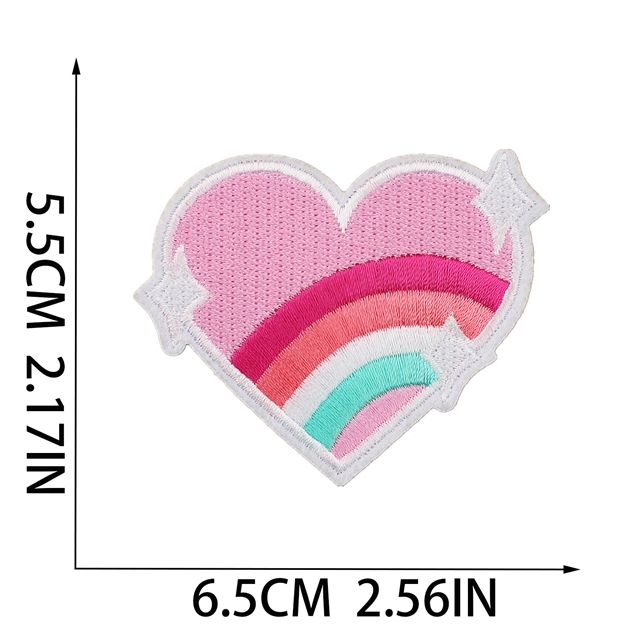 back with glue thread rainbow butterfly heart star embroidery patch（back with glue)