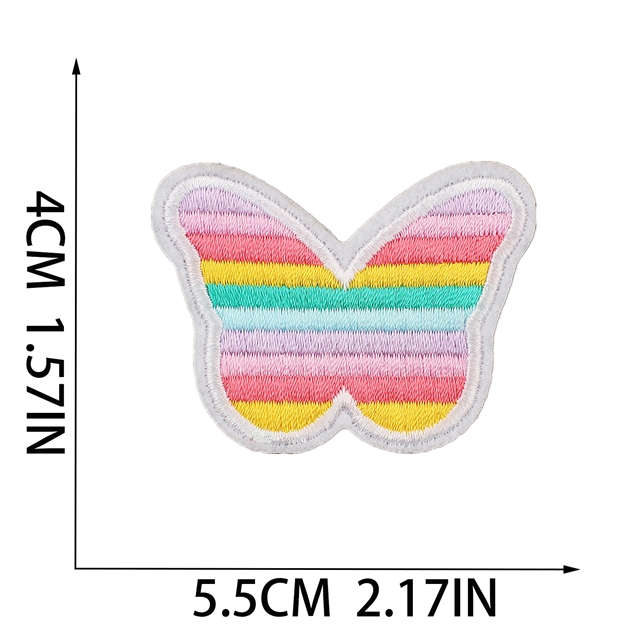 back with glue thread rainbow butterfly heart star embroidery patch（back with glue)