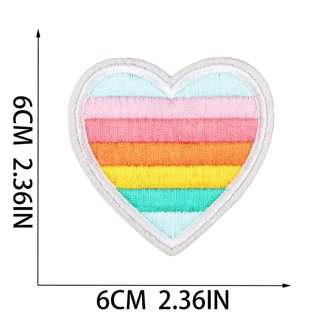 back with glue thread rainbow butterfly heart star embroidery patch（back with glue)