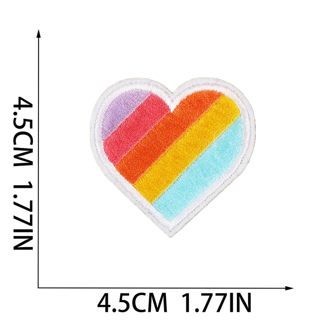 back with glue thread rainbow butterfly heart star embroidery patch（back with glue)