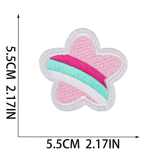 back with glue thread rainbow butterfly heart star embroidery patch（back with glue)