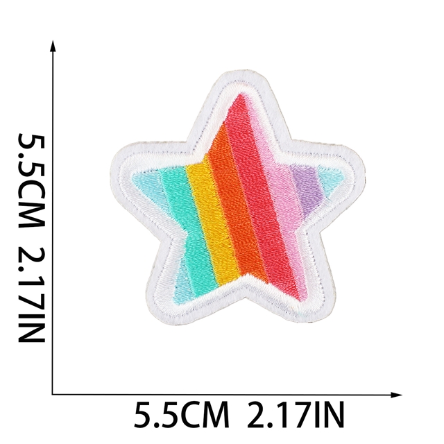 back with glue thread rainbow butterfly heart star embroidery patch（back with glue)