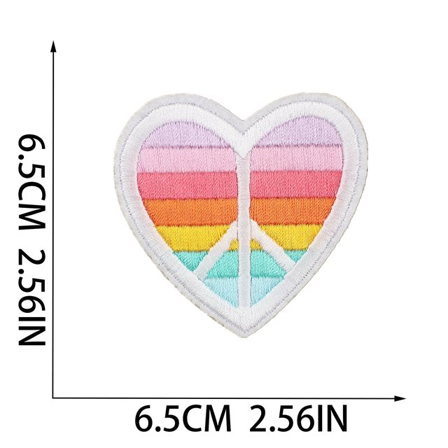 back with glue thread rainbow butterfly heart star embroidery patch（back with glue)