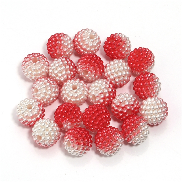 acrylic gradient color bayberry beads gradient-red,12mm(0.48