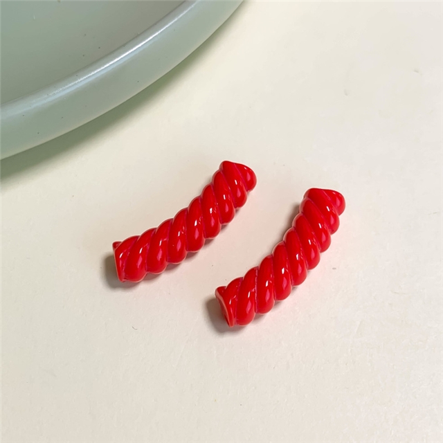 plastic/resin colorful twisted bend plastic beads