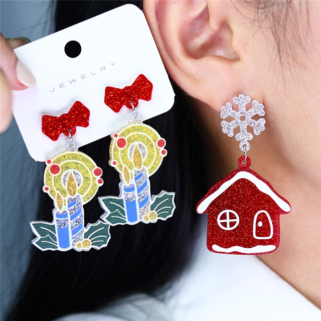 acrylic christmas series earrings