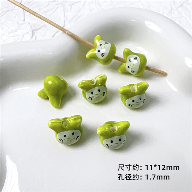 ceramic cute and fun hand drawn pigeons stars small fish flowers ceramic beads