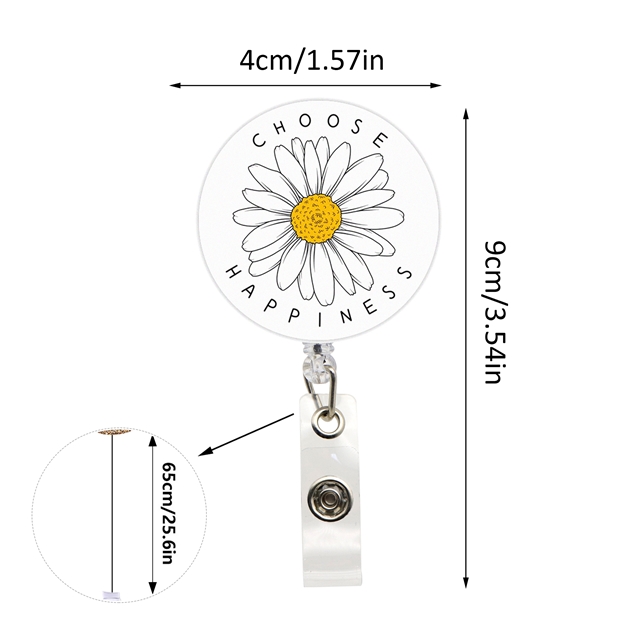 acrylic+plastic daisy series acrylic easy pull retractable buckle