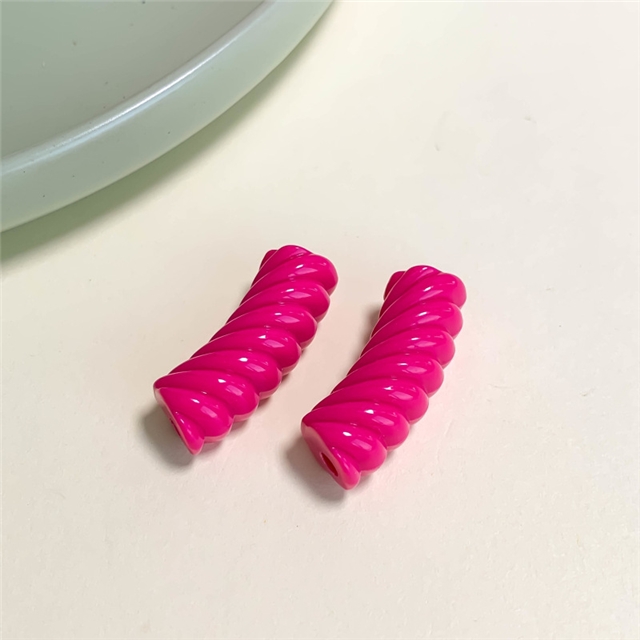 plastic/resin colorful twisted bend plastic beads