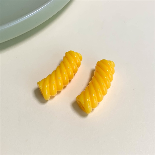 plastic/resin colorful twisted bend plastic beads