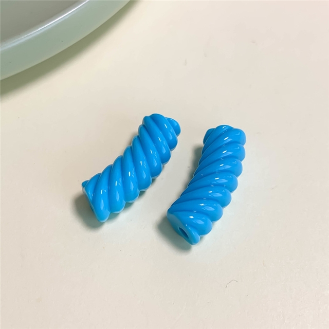 plastic/resin colorful twisted bend plastic beads