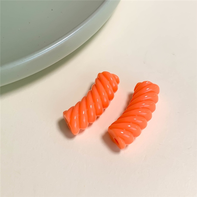 plastic/resin colorful twisted bend plastic beads