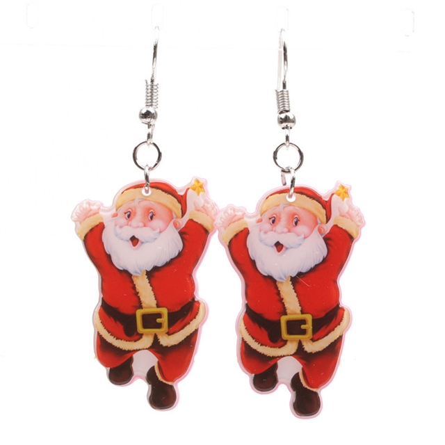 acrylic santa acrylic earrings