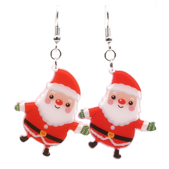 acrylic santa acrylic earrings