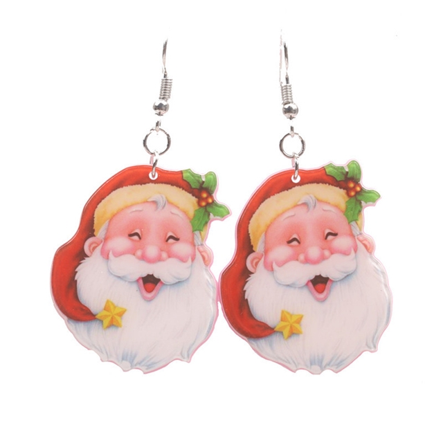 acrylic santa acrylic earrings