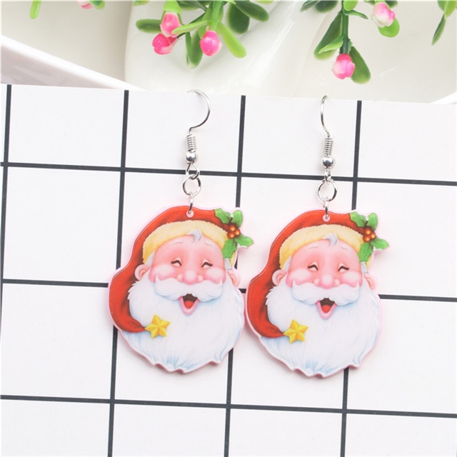 acrylic santa acrylic earrings
