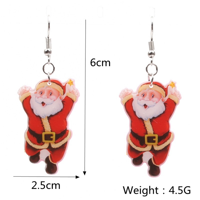 acrylic santa acrylic earrings