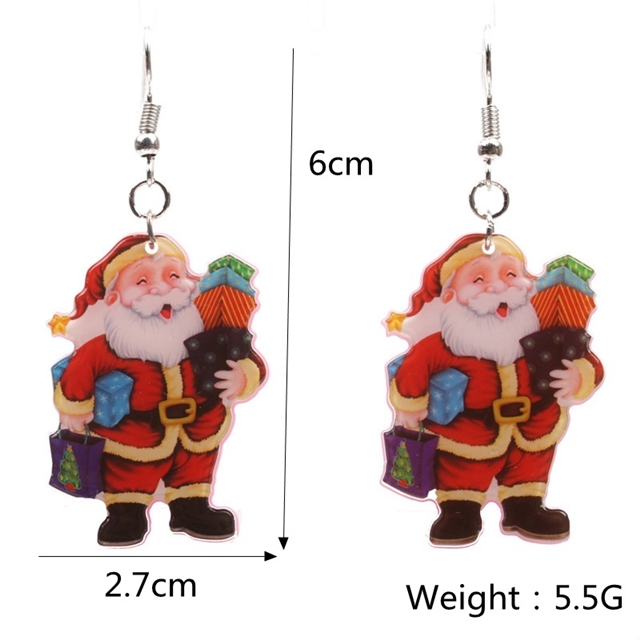 acrylic santa acrylic earrings