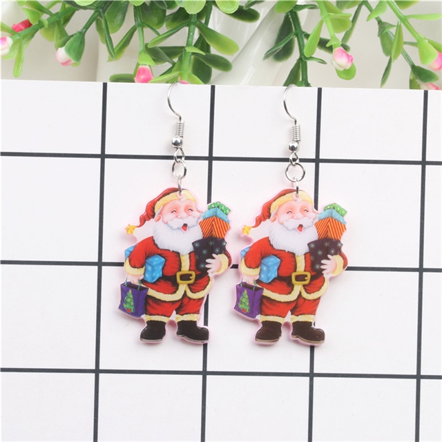 acrylic santa acrylic earrings