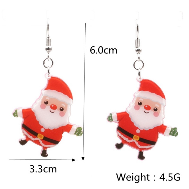 acrylic santa acrylic earrings